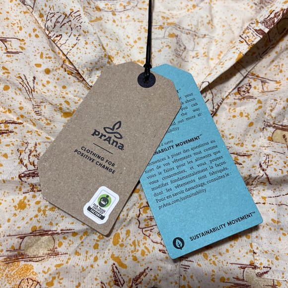 NWT Prana Women's Iguala Top "Golden Hour Escape" Size Large Short Sleeve - Picture 3 of 9